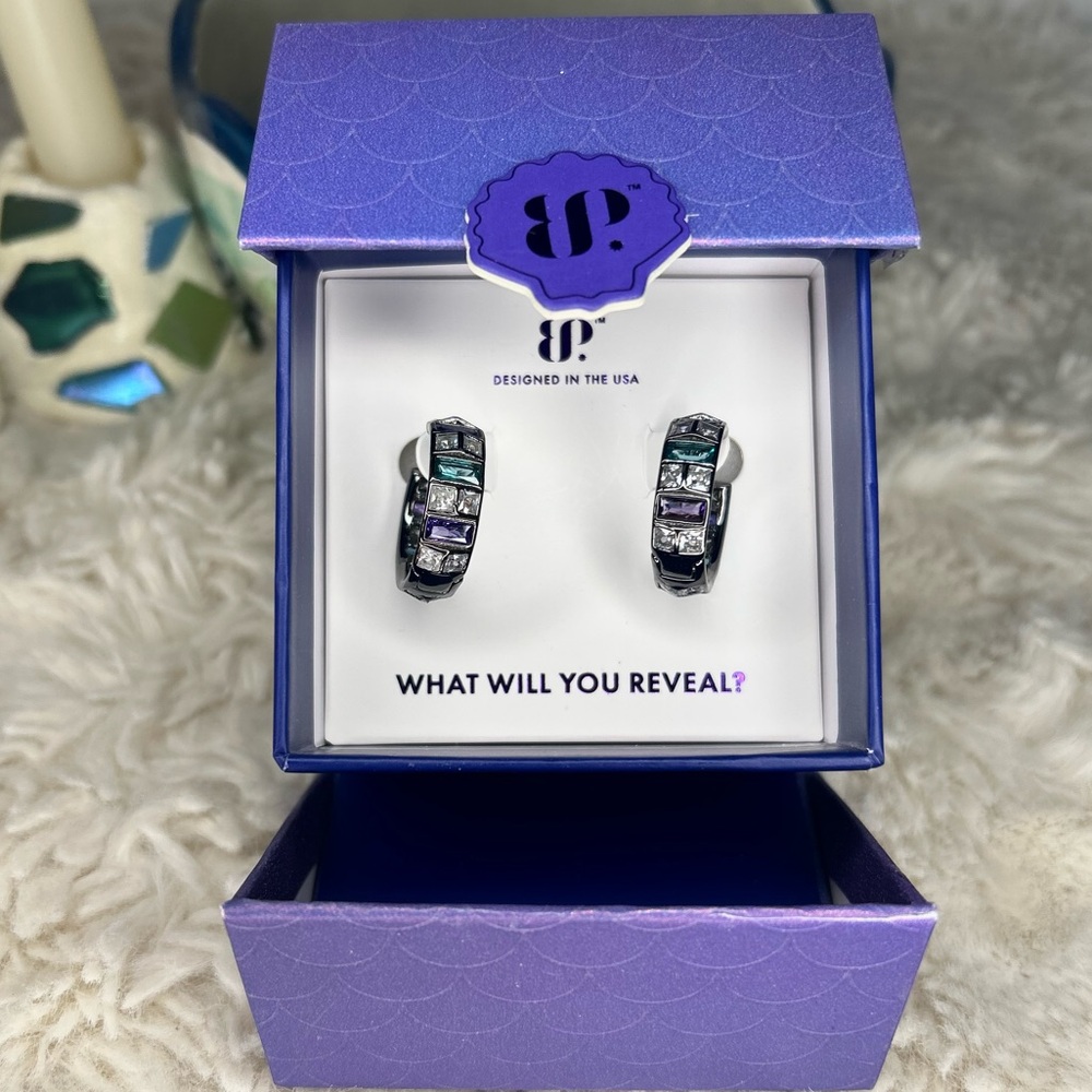 Bomb Party Sirens "Shimmering Depths" Hoops Earrings Array Multi